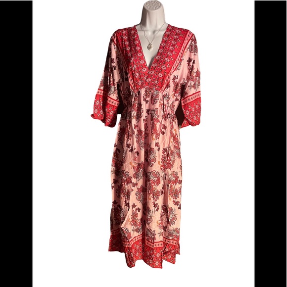 NWT. Dress by Sacred Threads.  S/M.  BL/RD2.  222505 - Picture 2 of 5